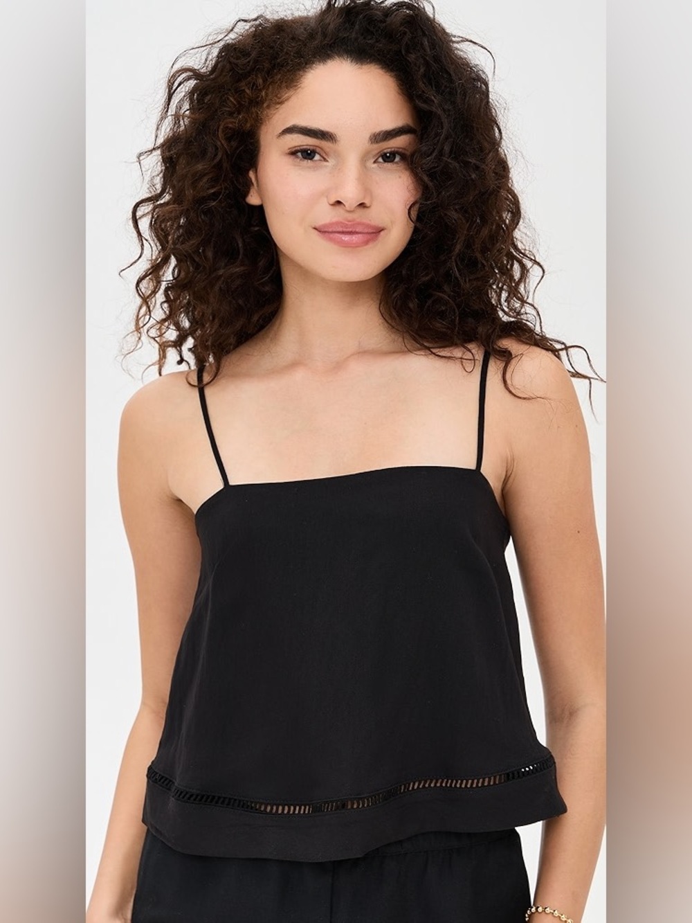 NWT Z Supply La Luz Black Spaghetti Strap  Tank size small